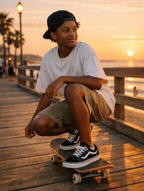 Vans Black and White Old Skool Low-Top Sneakers
